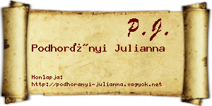 Podhorányi Julianna névjegykártya