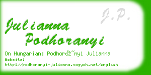julianna podhoranyi business card